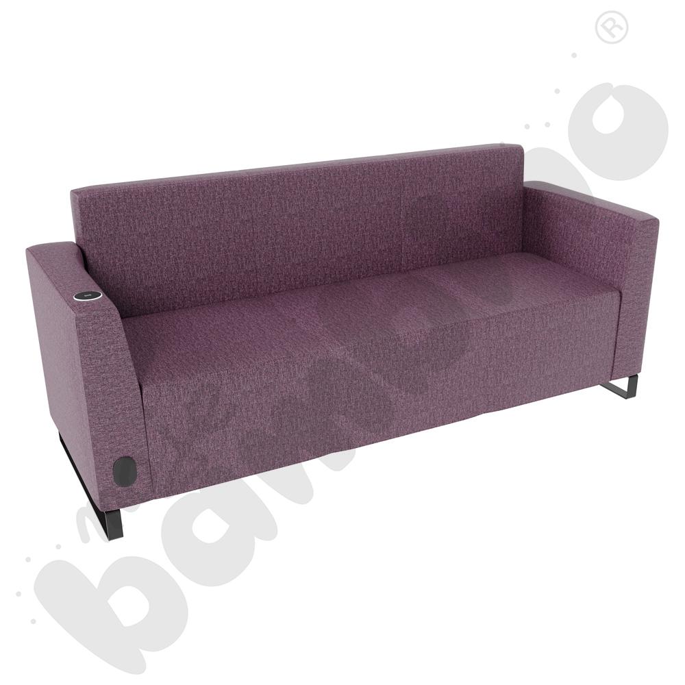 Sofa Universum 3-os. wys. 82 cm, 2 boki niskie, lewy z gniazdkiem elektrycznym i indukcją, tkanina RO13