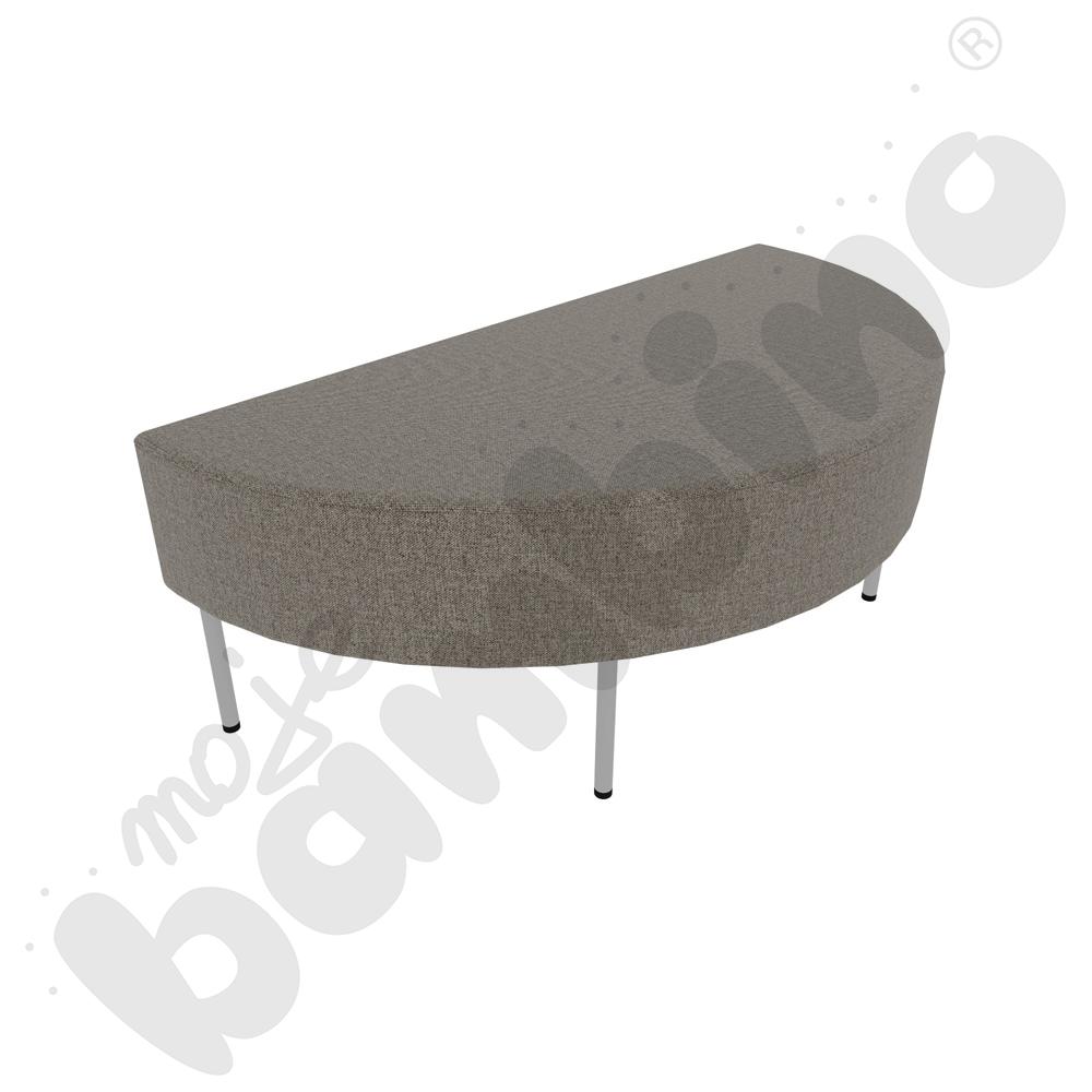 Pufa Versa zaokrąglona 120x60 cm z plastikowymi stopkami, stelaż jasnoszary, tkanina RO37