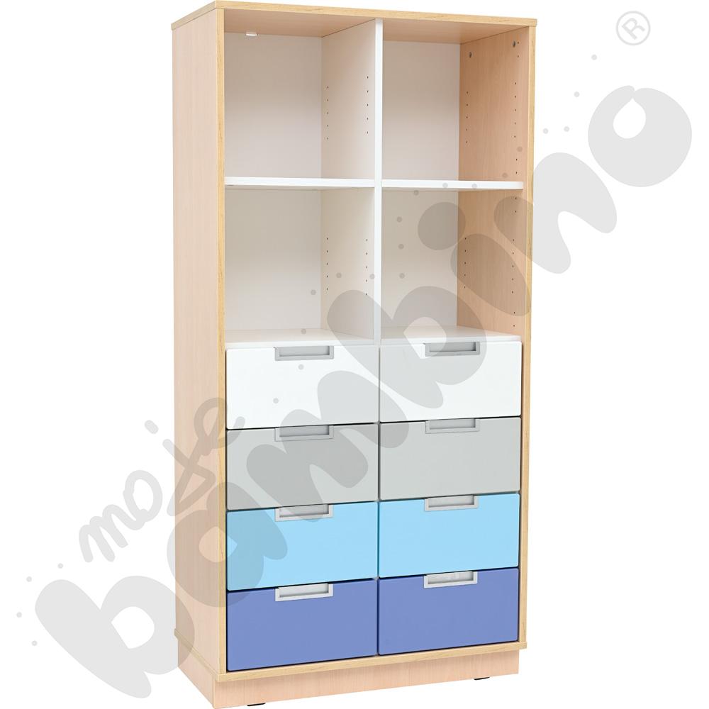 Quadro - regał XL z przegrodą i 3 półkami, klon