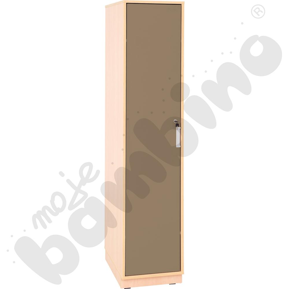 Quadro - szafa ubraniowa 1 os. 90 z zamkiem - brązowa, w klonowej skrzyni