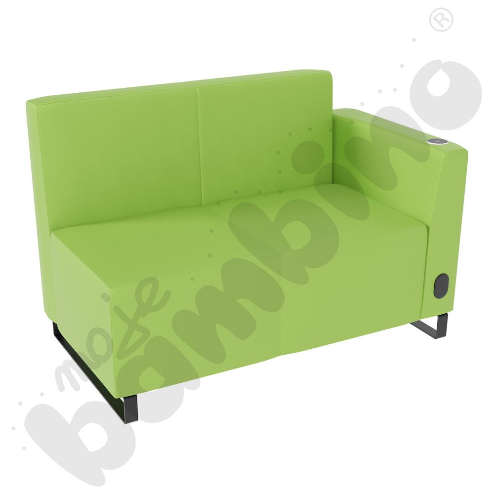 Sofa Universum 2-os. wys. 82 cm, bok niski prawy z gniazdkiem elektrycznym i indukcją, tkanina MT14