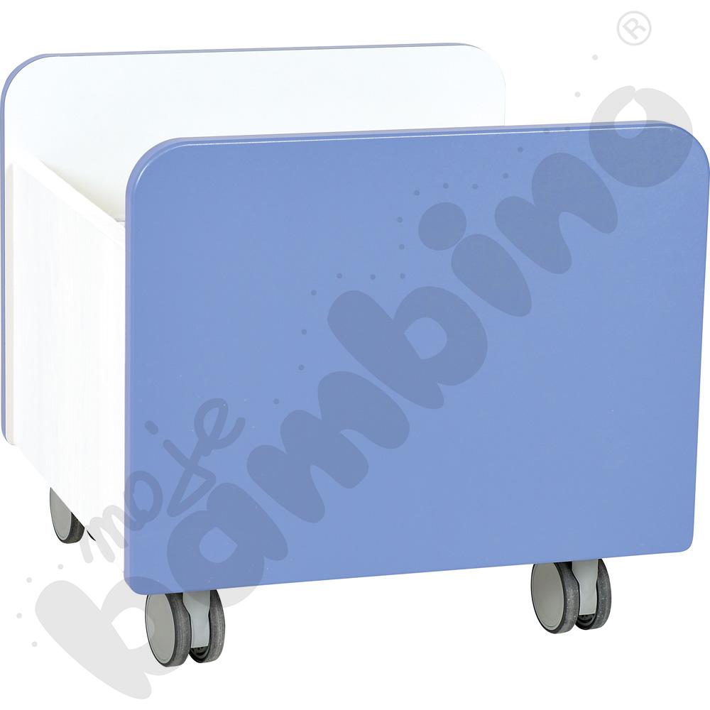 Quadro - pojemnik na kółkach średni, niebieski - biała skrzynia