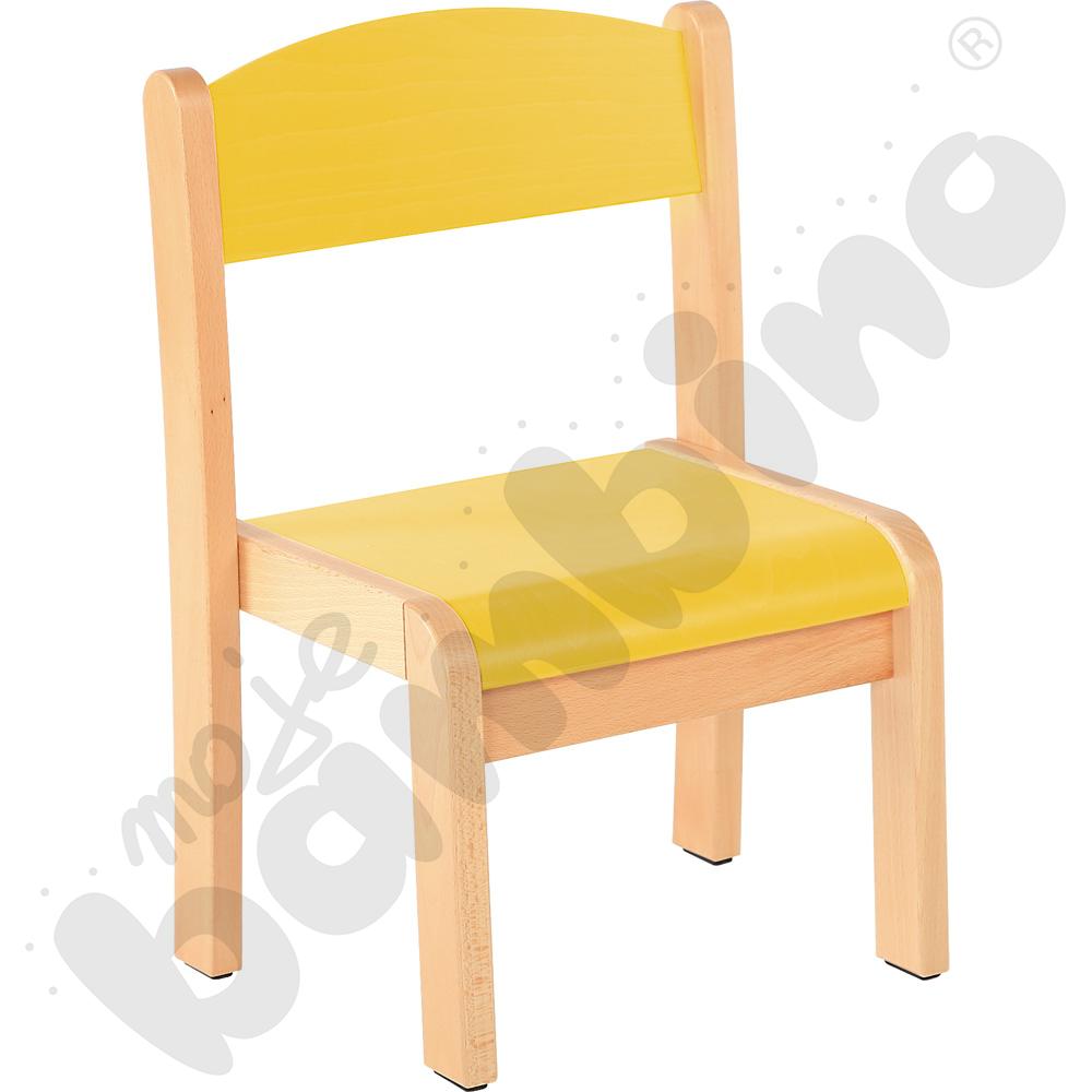 Krzesło Filipek PASTEL ze stopką filcową żółte, rozm. 1