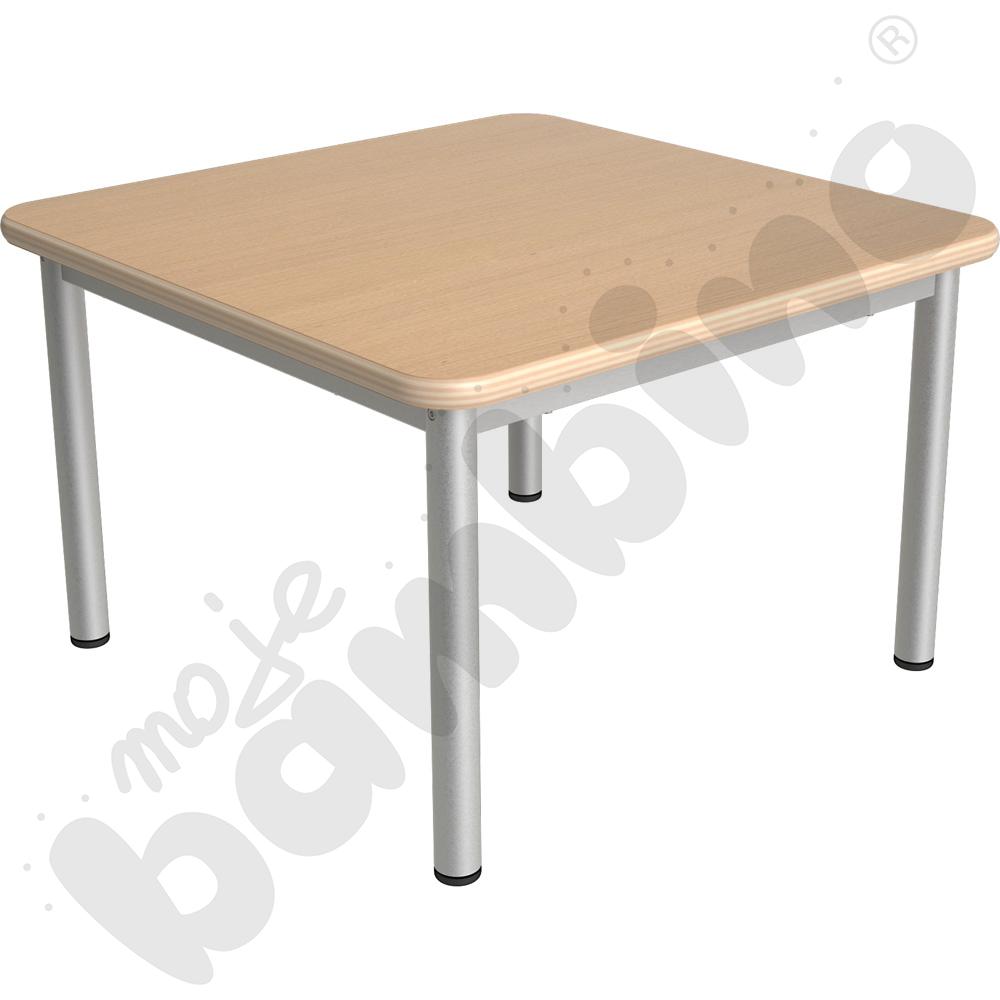 Stół Mila kwadratowy 70x70, HPL - buk, zaokrąglony, rozm. 1