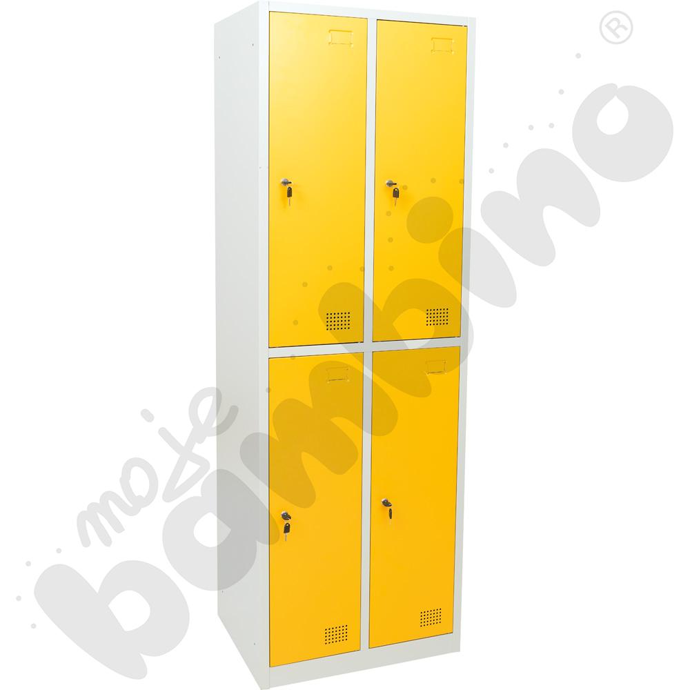 Szafa skrytkowa 180 z 4 schowkami i półką - drzwi żółte