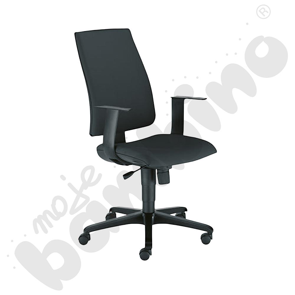 Krzesło obrotowe z wysokim oparciem lucia INTRATA  czarno - czarne