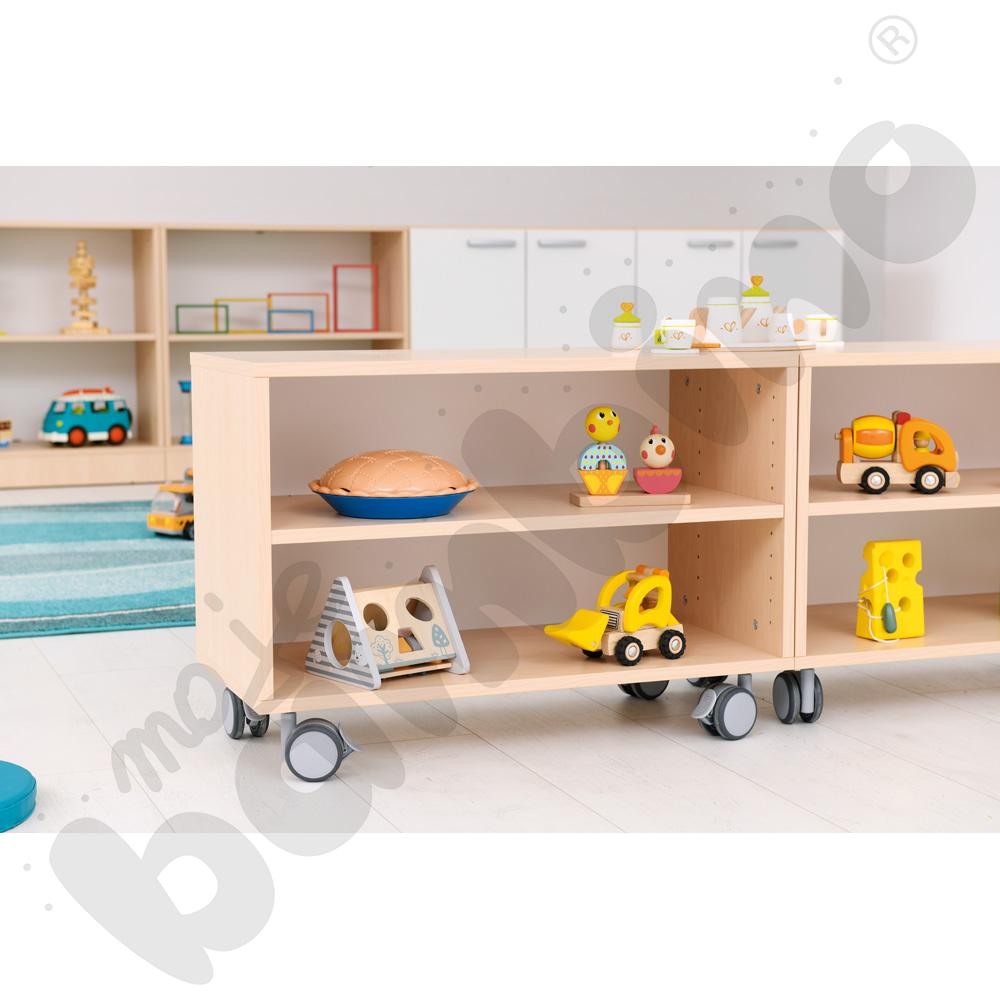 Regał Grande mobilny szeroki - klon jasny 