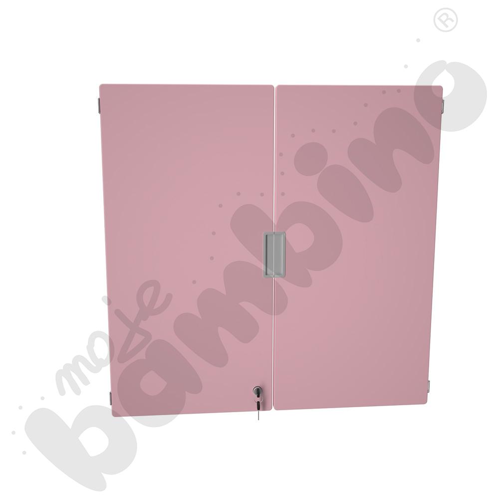 Quadro - drzwiczki 90 z zamkiem średnie, 1 para, cichy domyk - różowy pastel