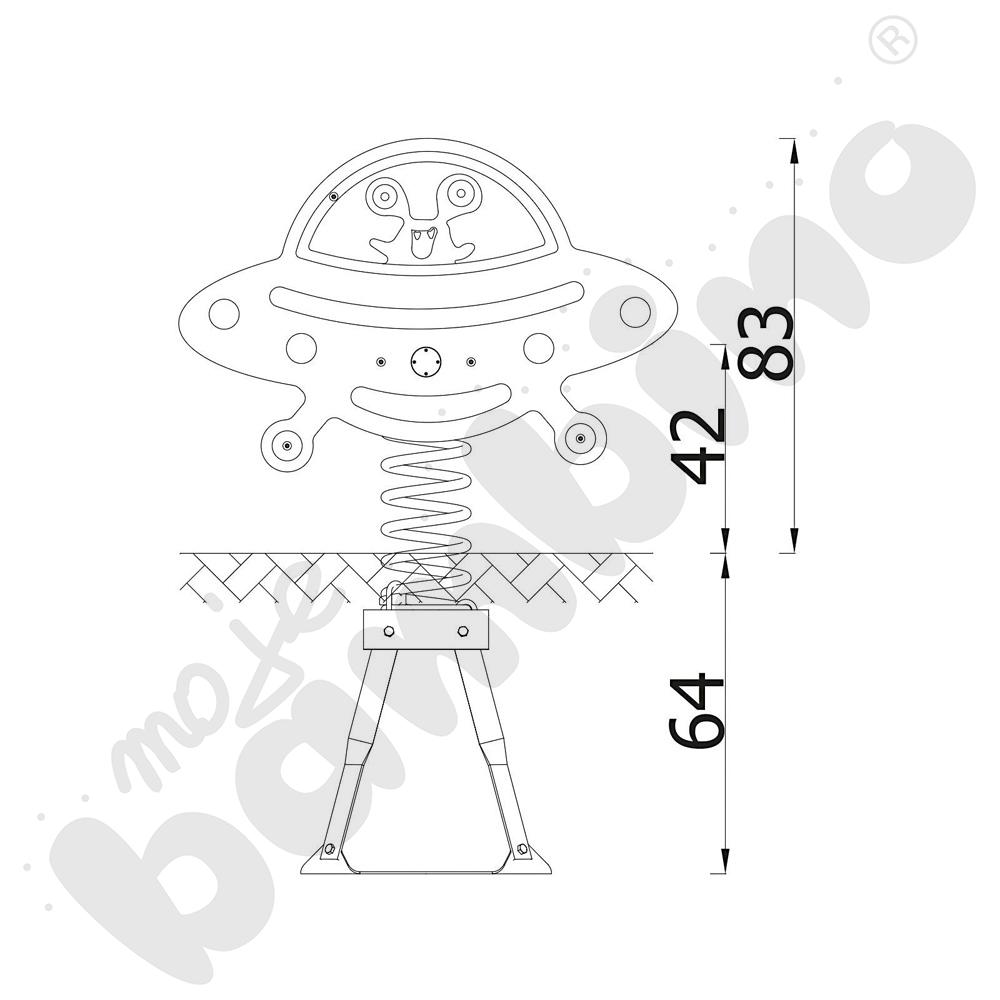 Universum - sprężynowiec UFO na podstawie metalowej