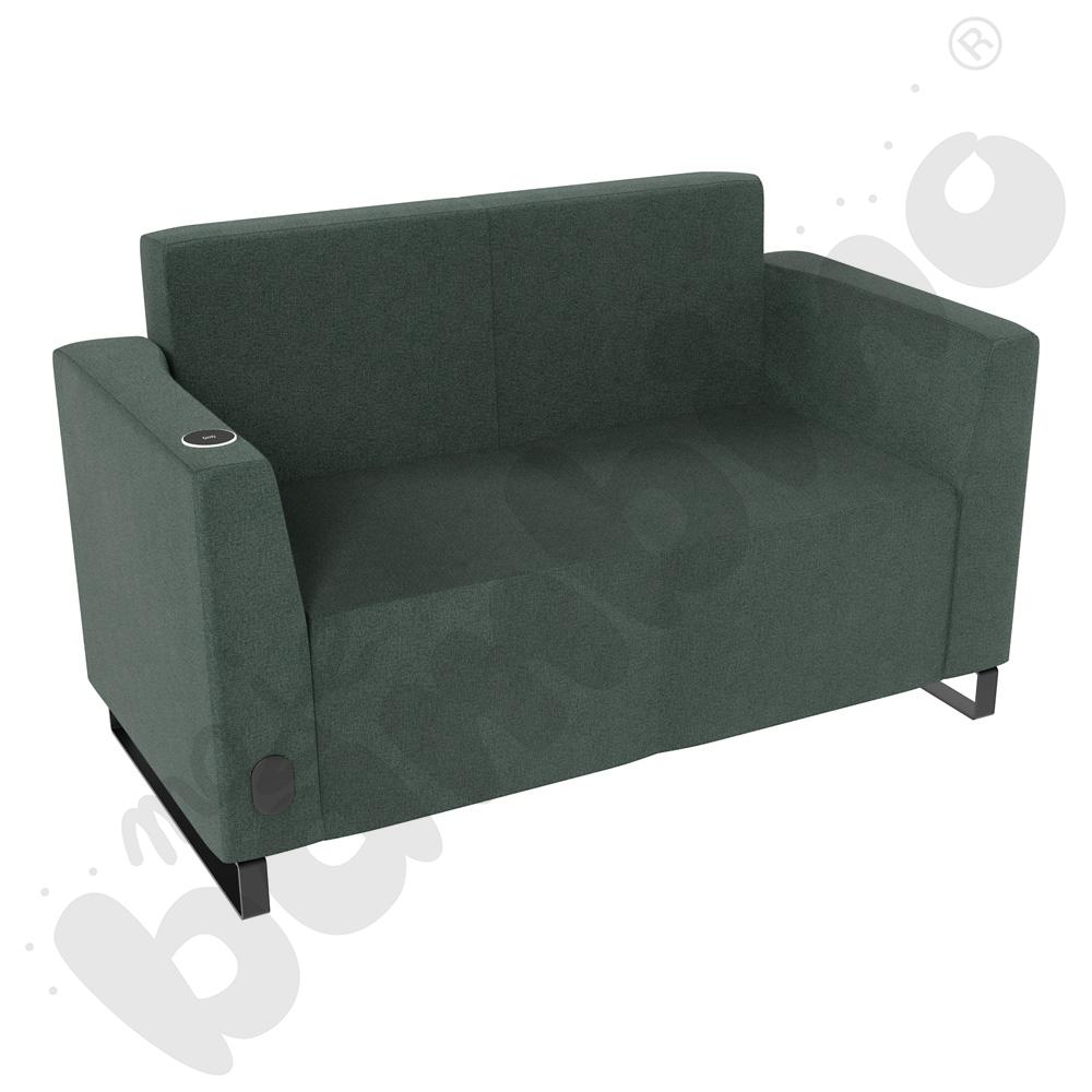 Sofa Universum 2-os. wys. 82 cm, 2 boki niskie, lewy z gniazdkiem elektrycznym i indukcją, tkanina KG01