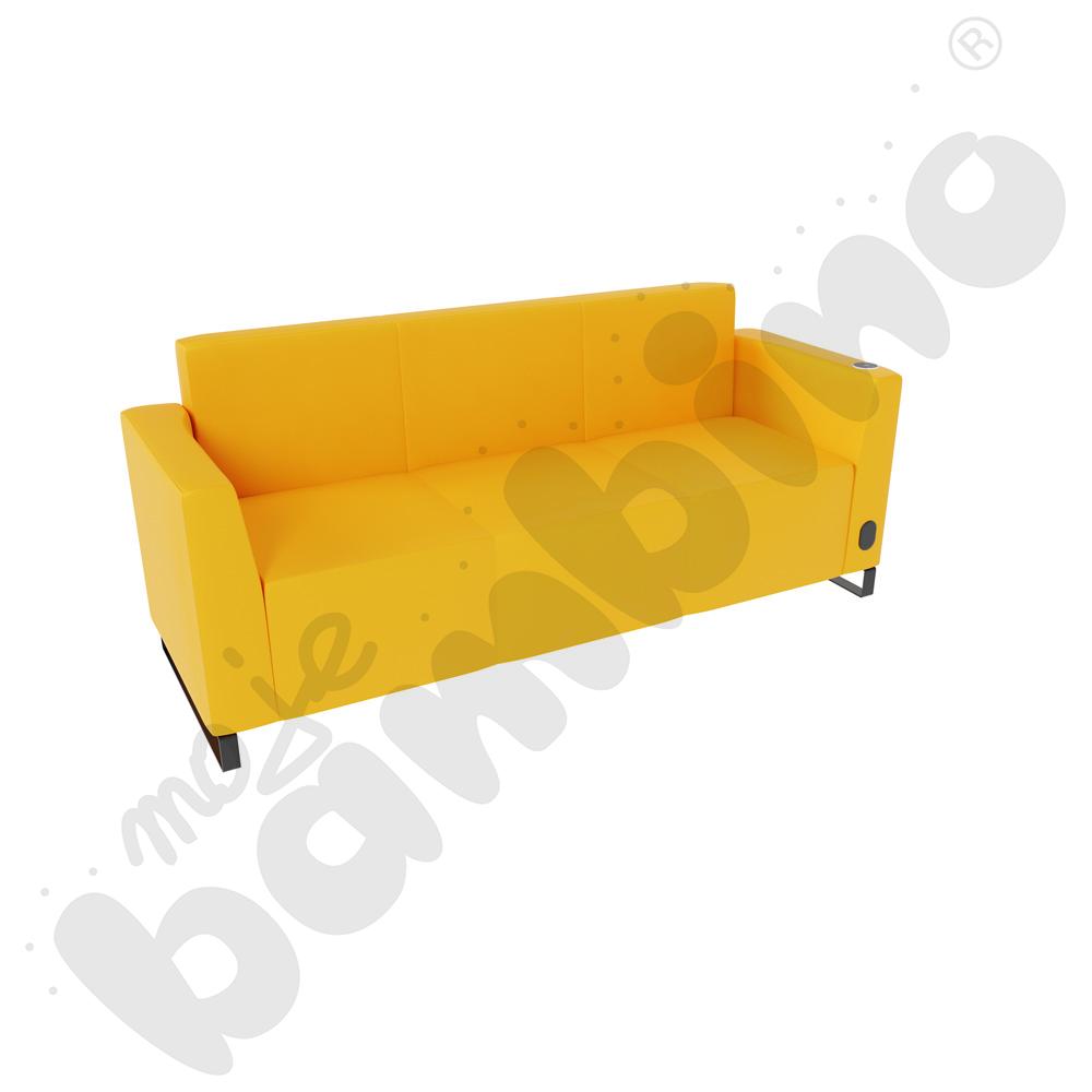 Sofa Universum 3-os. wys. 82 cm, 2 boki niskie, prawy z gniazdkiem elektrycznym i indukcją, tkanina MT09