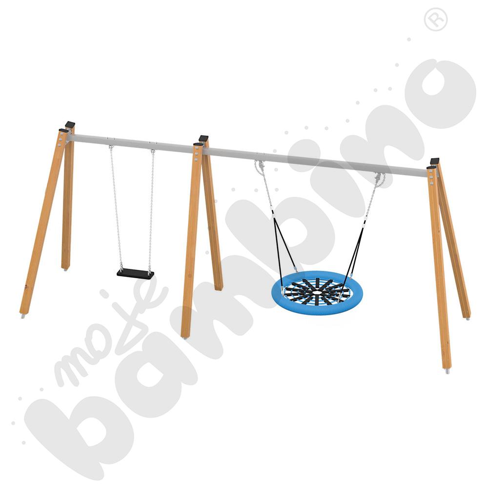 Quadro Simple - stelaż do huśtawki potrójnej - drewniana 