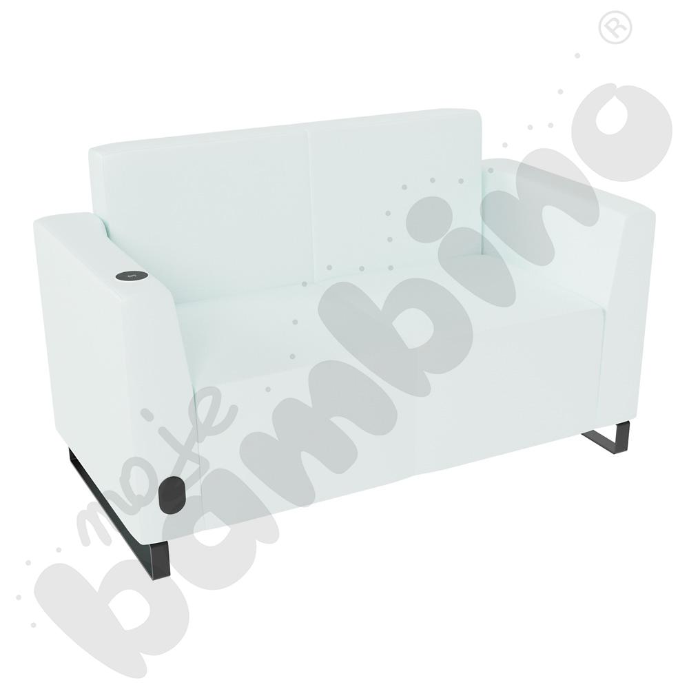 Sofa Universum 2-os. wys. 82 cm, 2 boki niskie, lewy z gniazdkiem elektrycznym i indukcją, tkanina MT13