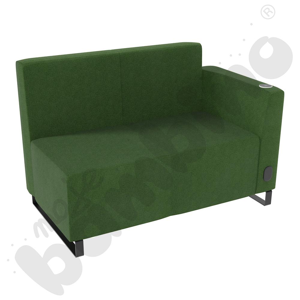 Sofa Universum 2-os. wys. 82 cm, bok niski prawy z gniazdkiem elektrycznym i indukcją, tkanina KG11