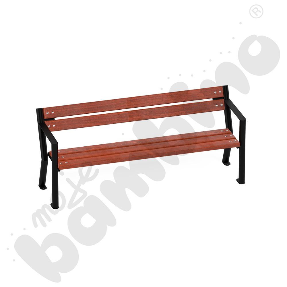 Ławka Gladiator z oparciem, mahoń