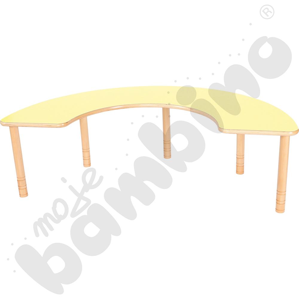 Stolik do karmienia - podkowa rozm. 40-58 cm - blat HPL żółty