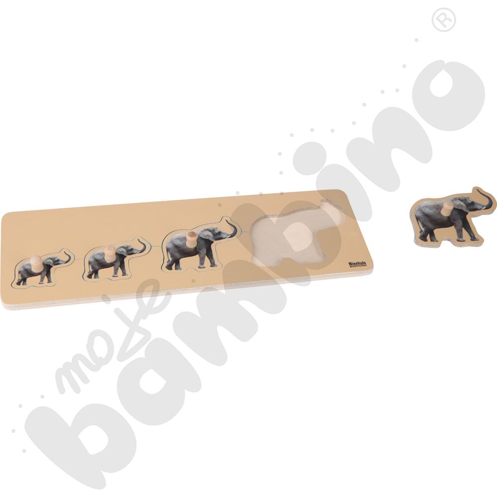 Puzzle dla malucha Montessori - 4 słonie