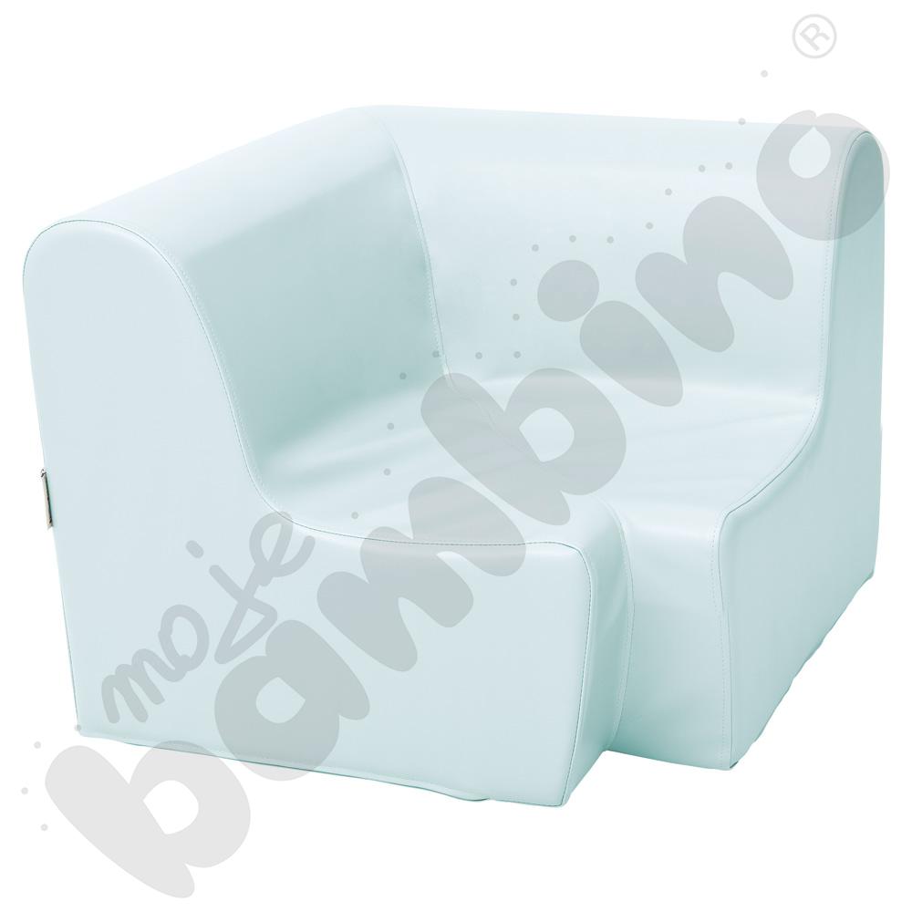 Mały fotelik rogowy błękitny pastel