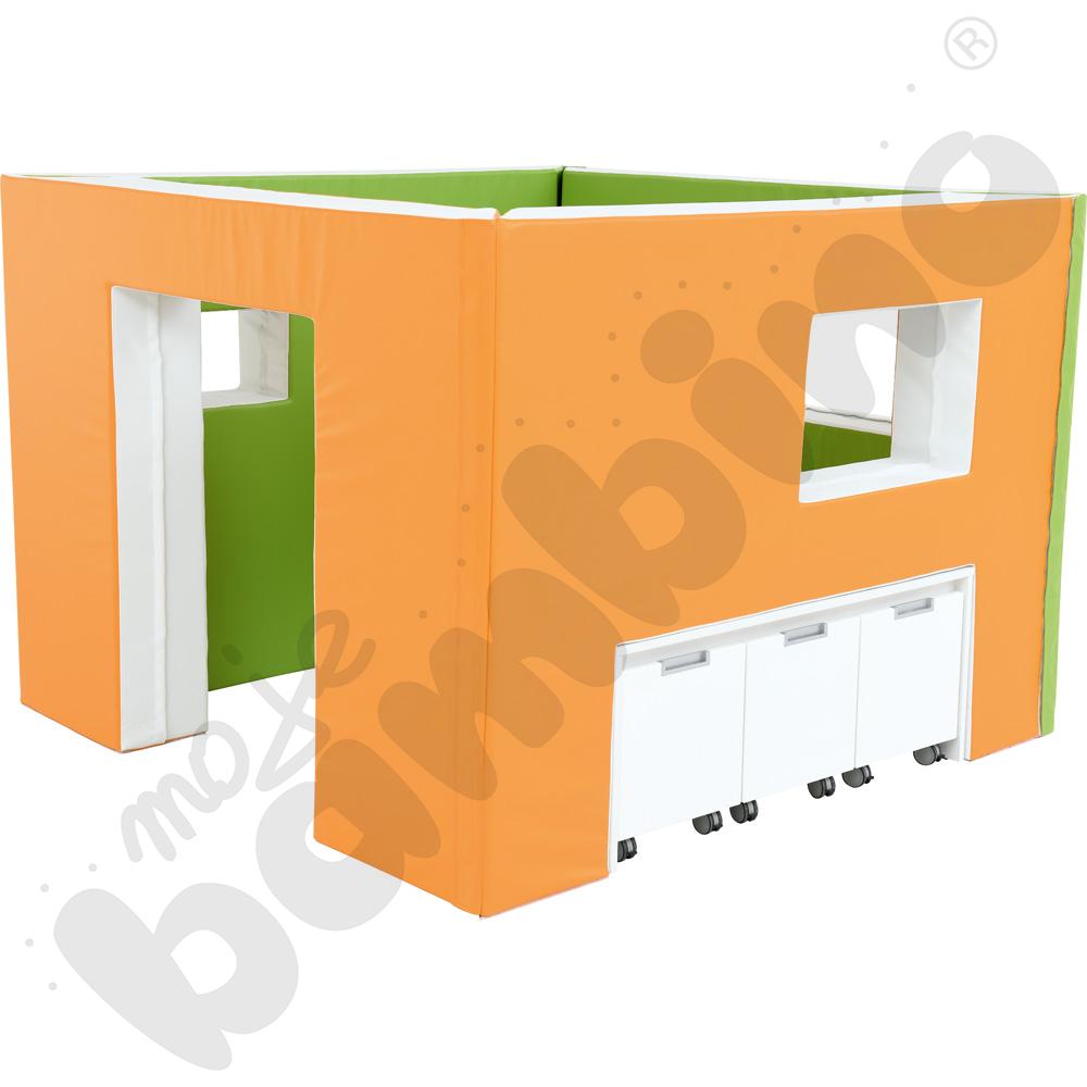 Domek piankowy malucha - zielono-pomarańczowy