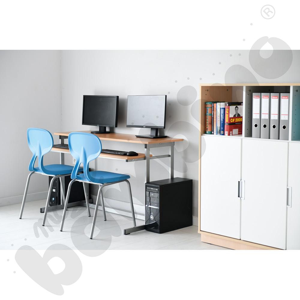 Stolik komputerowy NEO 2R 2 os. z regulowaną wysokością 3-7 - aluminium
