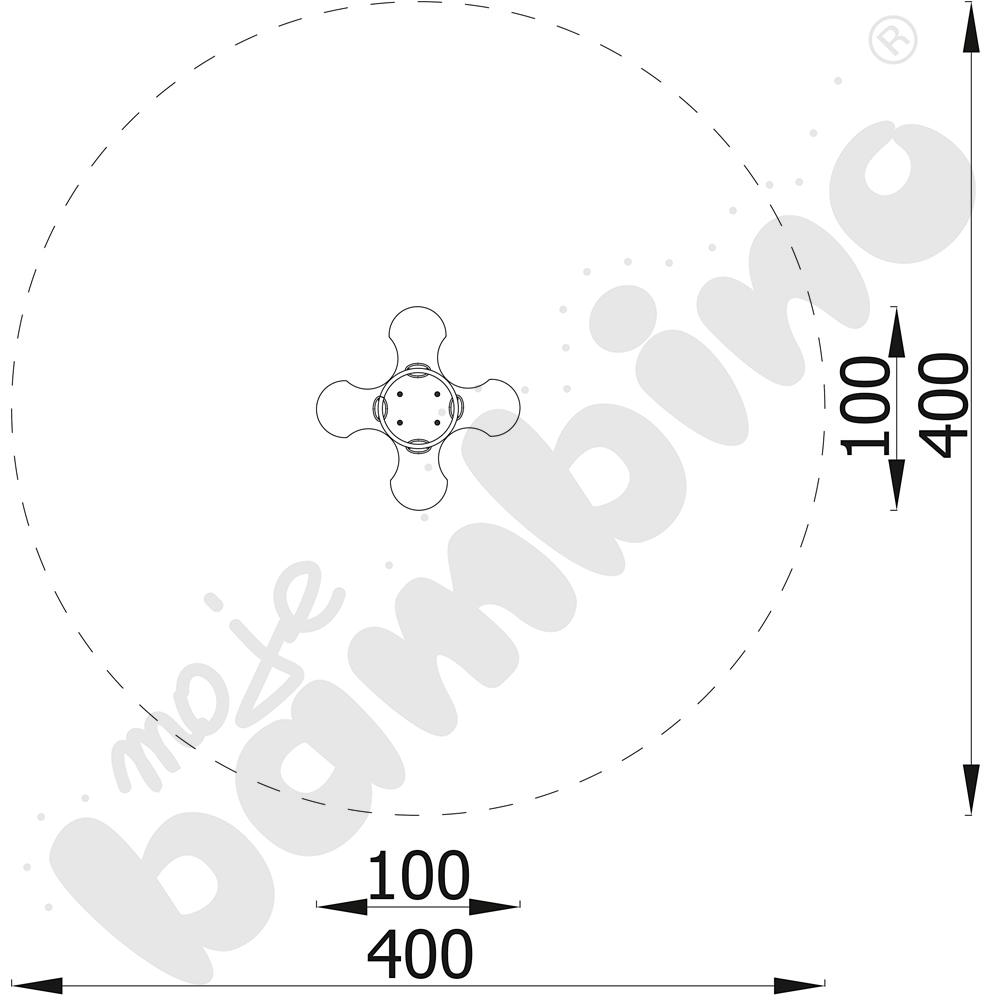 Sprężynowiec Koniczynka na podstawie betonowej