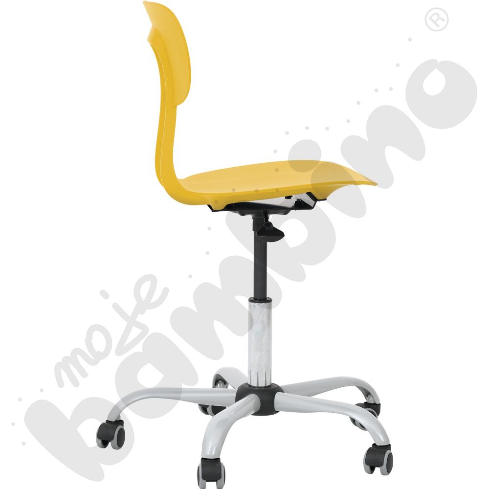 Krzesło Ergo obrotowe na kółkach żółte