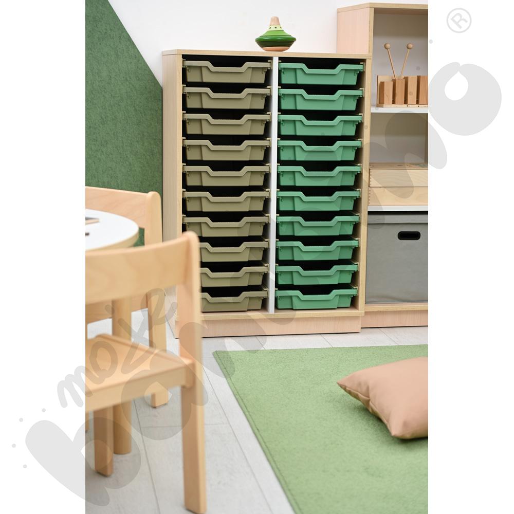 Quadro - szafka M+ na plastikowe pojemniki - z przegrodą, klon jasny Quadro - szafka M+ na plastikowe pojemniki - z przegrodą, klon jasny