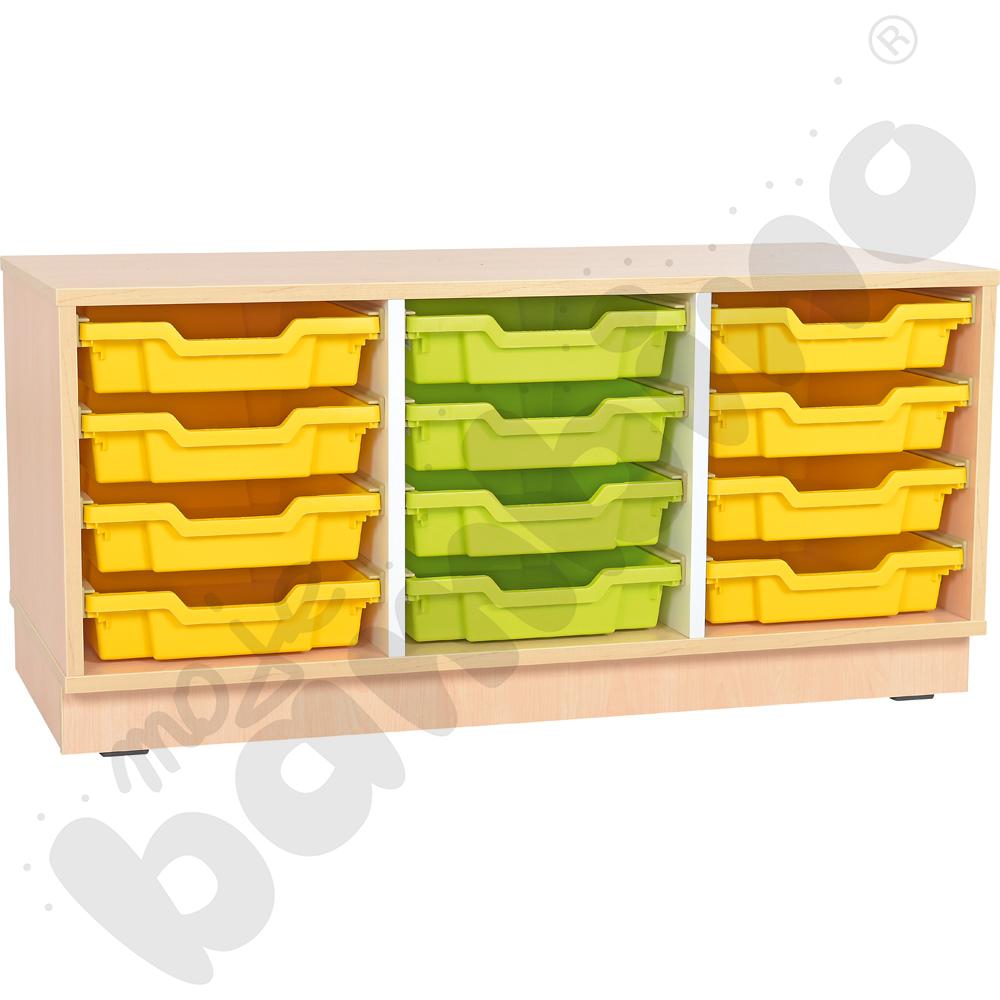 Quadro - szafka S na plastikowe pojemniki - z 2 przegrodami, klon jasny Quadro - szafka S na plastikowe pojemniki - z 2 przegrodami, klon jasny