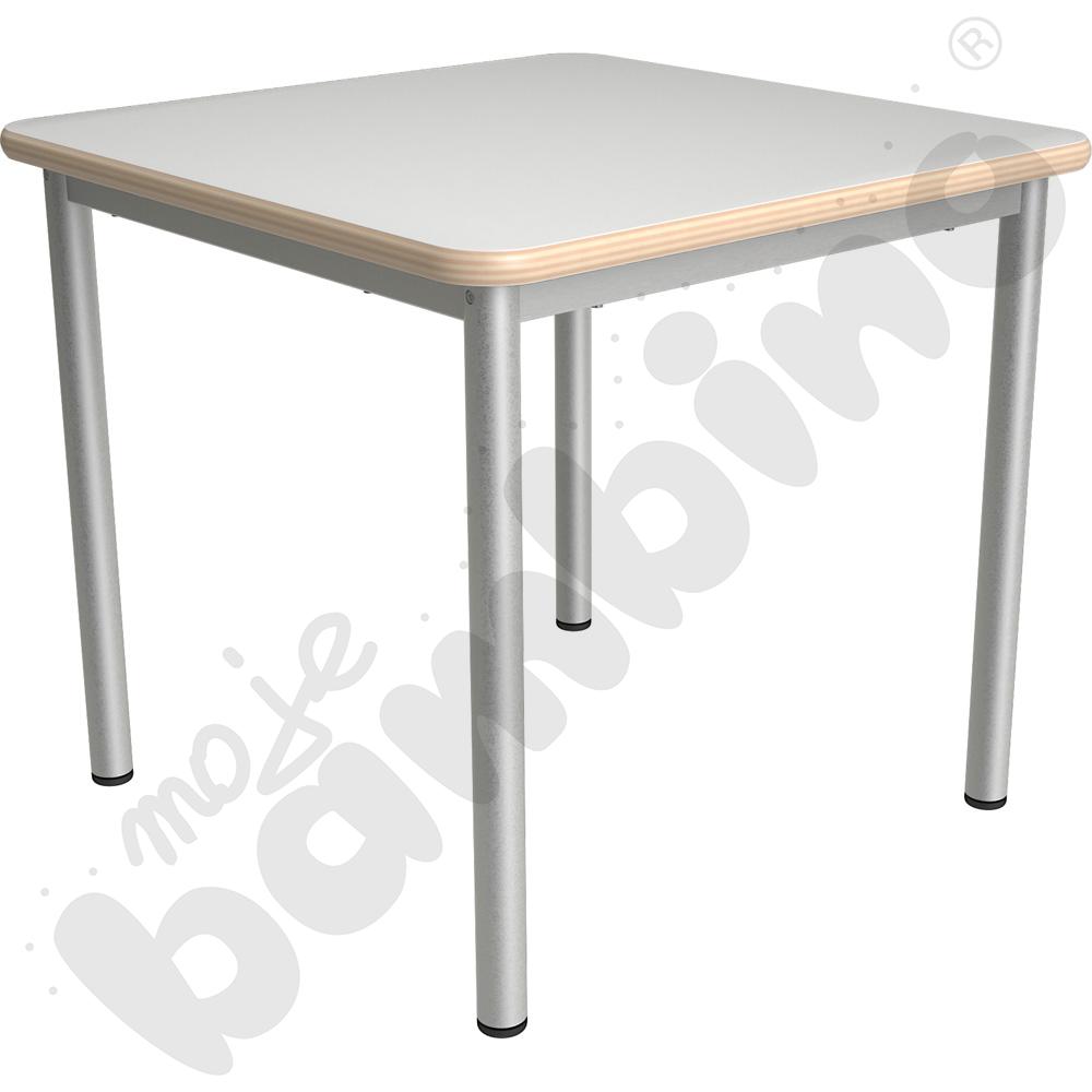Stół Mila kwadratowy 70x70, HPL - biały, zaokrąglony, rozm. 4