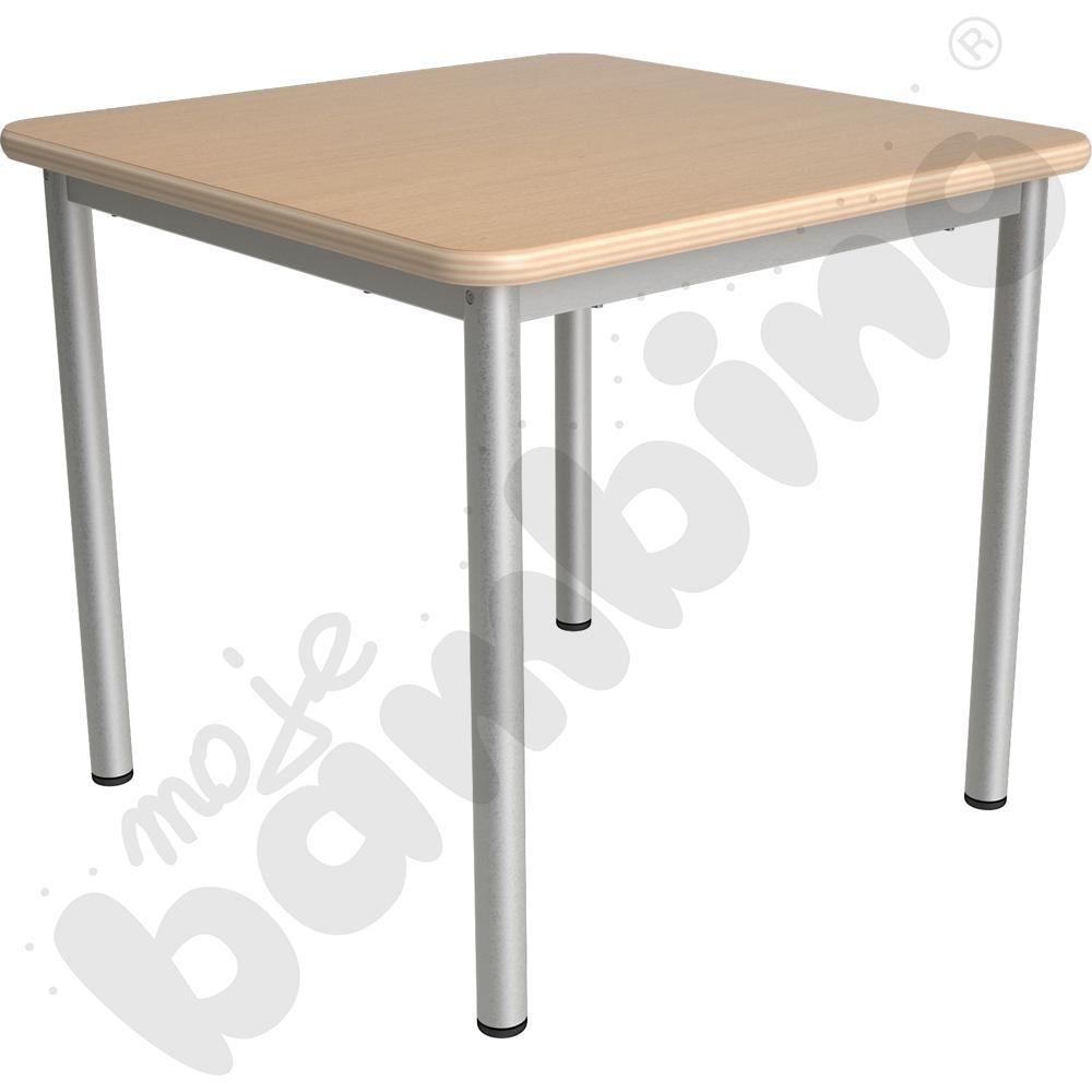 Stół Mila kwadratowy 70x70, HPL - buk, zaokrąglony, rozm. 4