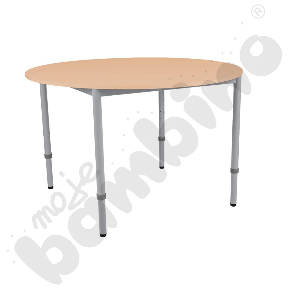 Stół Mila okrągły 120 cm, z reg. wys. 1-4, blat klon, stelaż aluminium