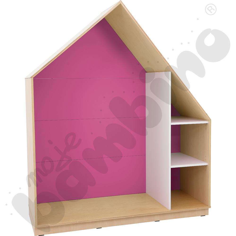 Quadro - szafka-domek z 2 półkami, skrzynia klonowa,ciemnoróżowa