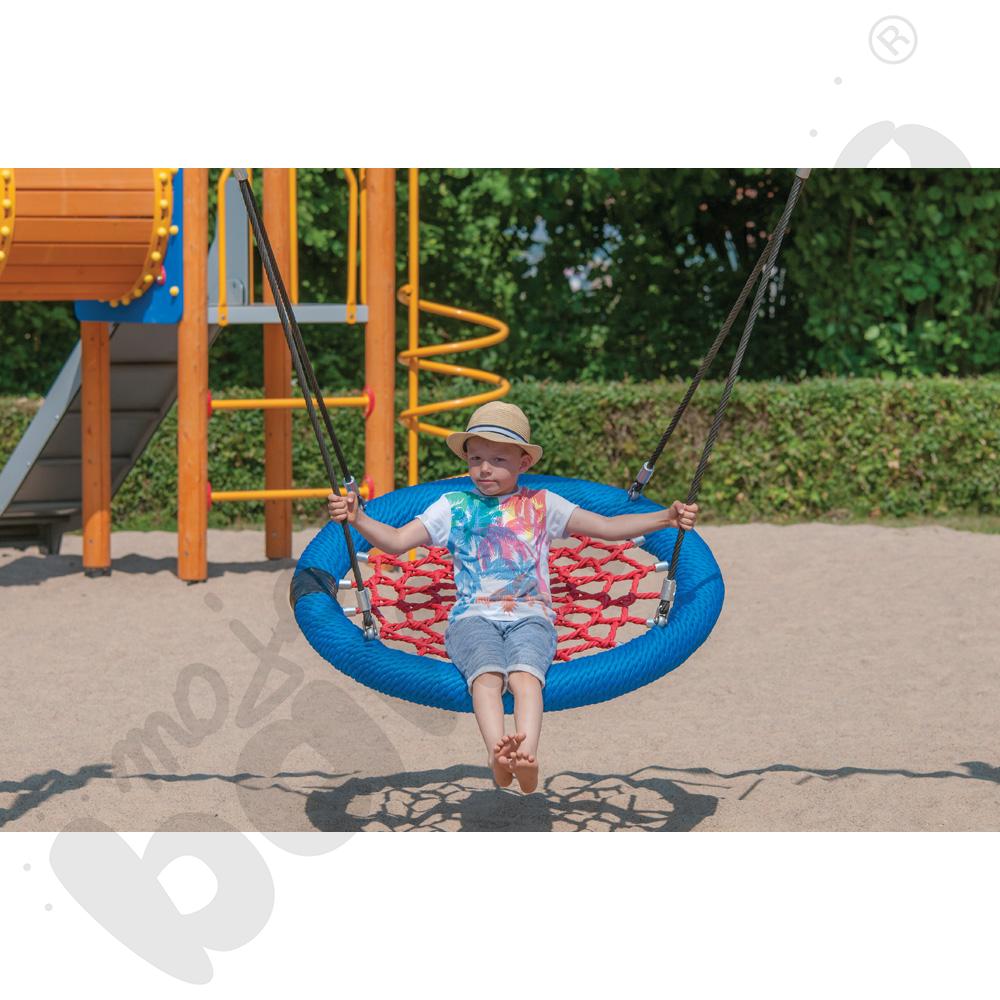 Zawiesie z siedziskiem typu Bocianie gniazdo 100 cm - niebieskie Zawiesie z siedziskiem typu Bocianie gniazdo 100 cm - niebieskie