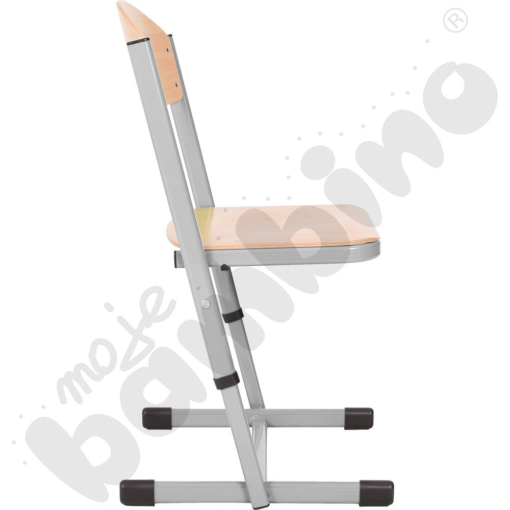 Krzesło T wzmocnione regulowane, rozm. 5-6 - srebrne