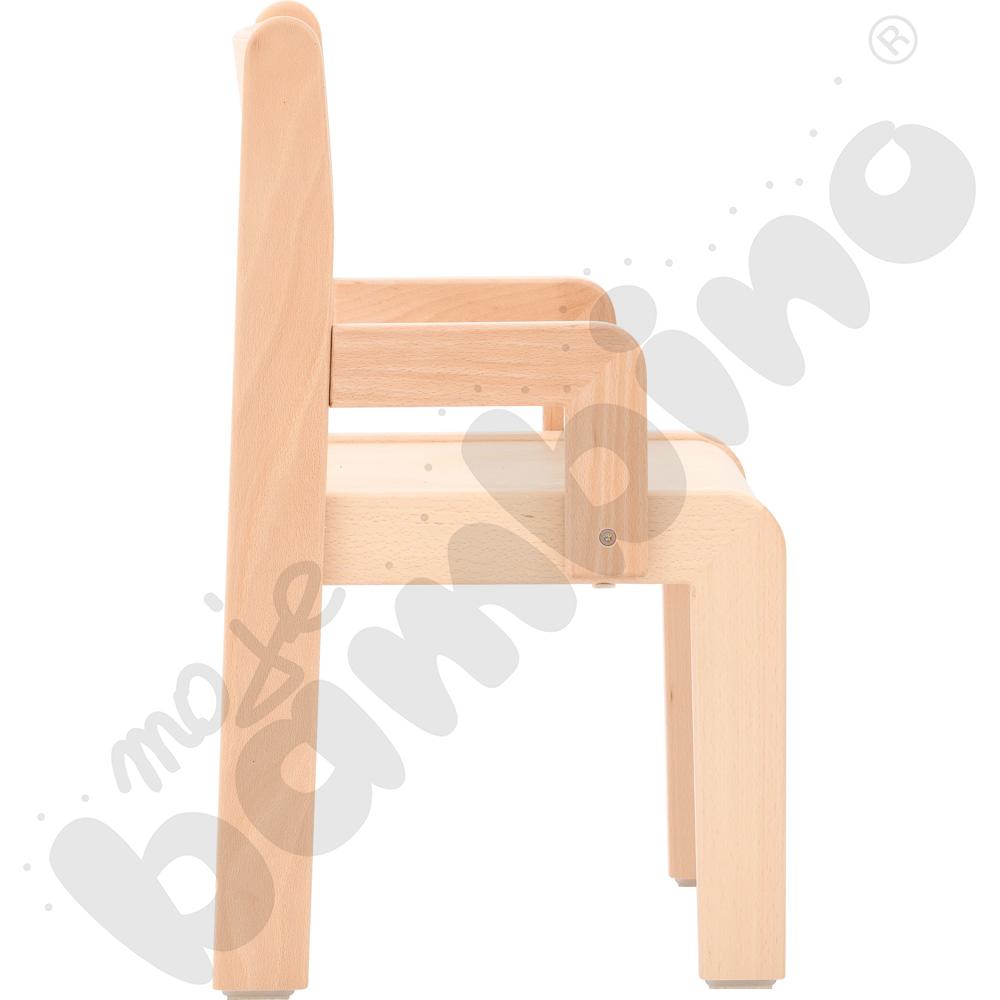 Krzesło Krzyś Deluxe z podłokietnikami i stopką filcową, rozm. 2 - buk