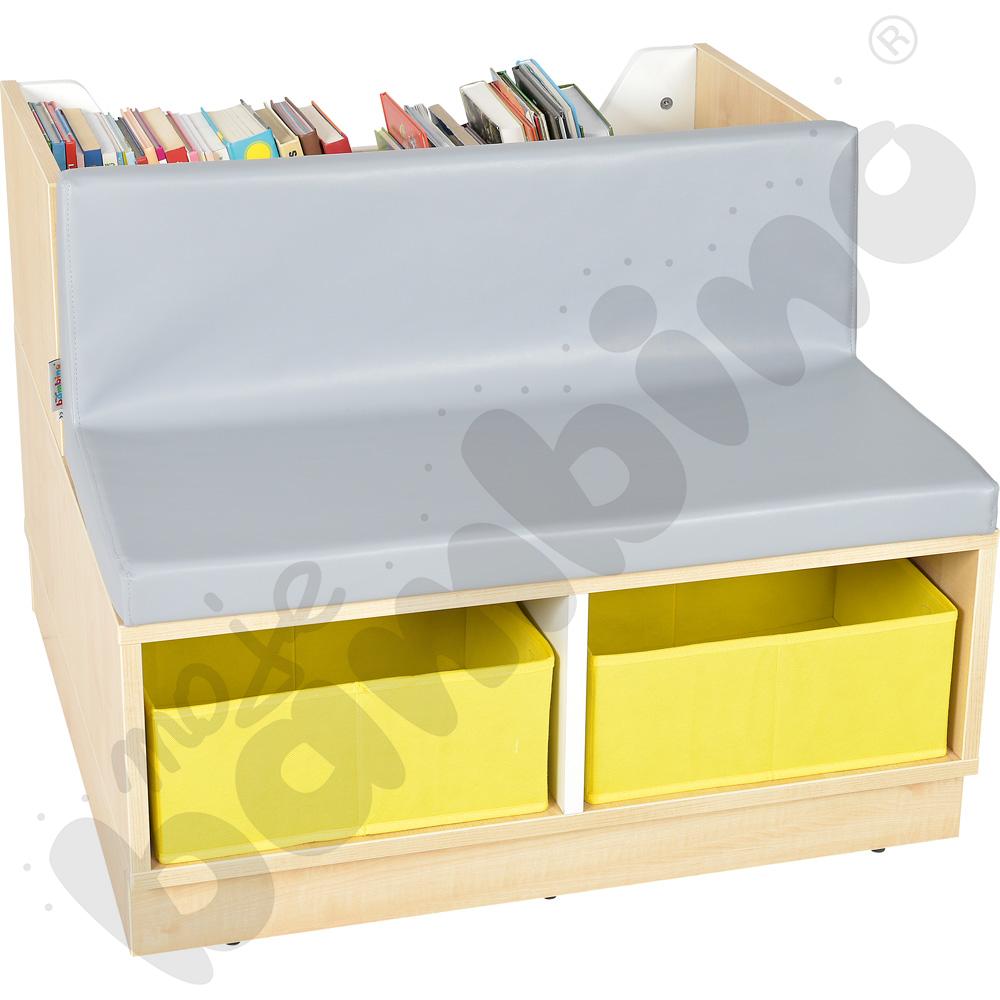 Quadro - biblioteczka z ławeczką, klon