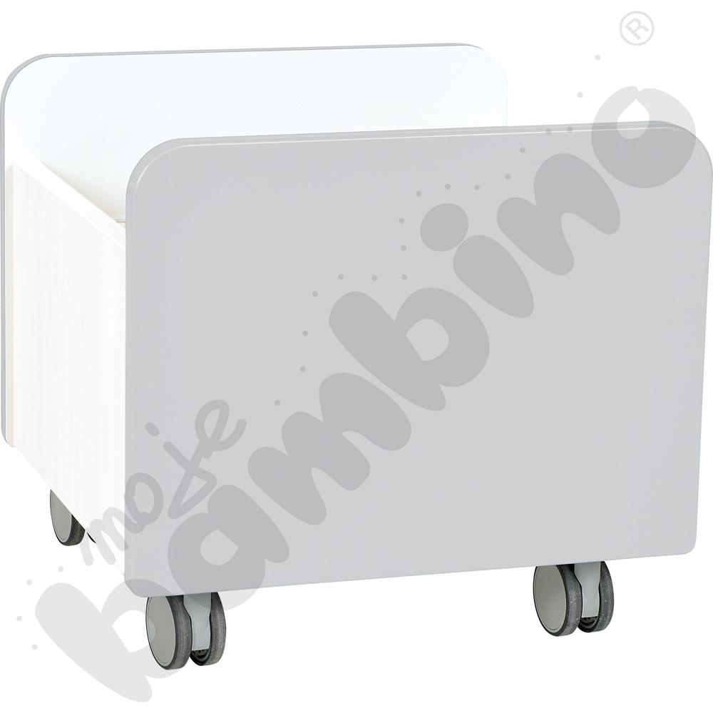 Quadro - pojemnik na kółkach średni, szary - biała skrzynia