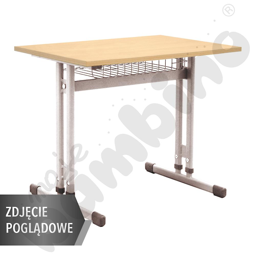 Stół IN-R 70x50 rozm. 3–7, 1os., stelaż żółty, blat brzoza, obrzeże ABS, narożniki proste