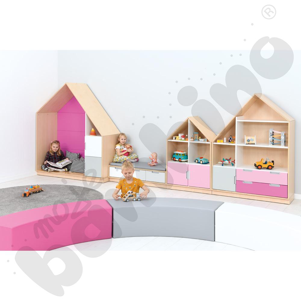 Quadro - szafka-domek z 3 półkami i na 4 szerokie szuflady, skrzynia klon jasny Quadro - szafka-domek z 3 półkami i na 4 szerokie szuflady, skrzynia klon jasny