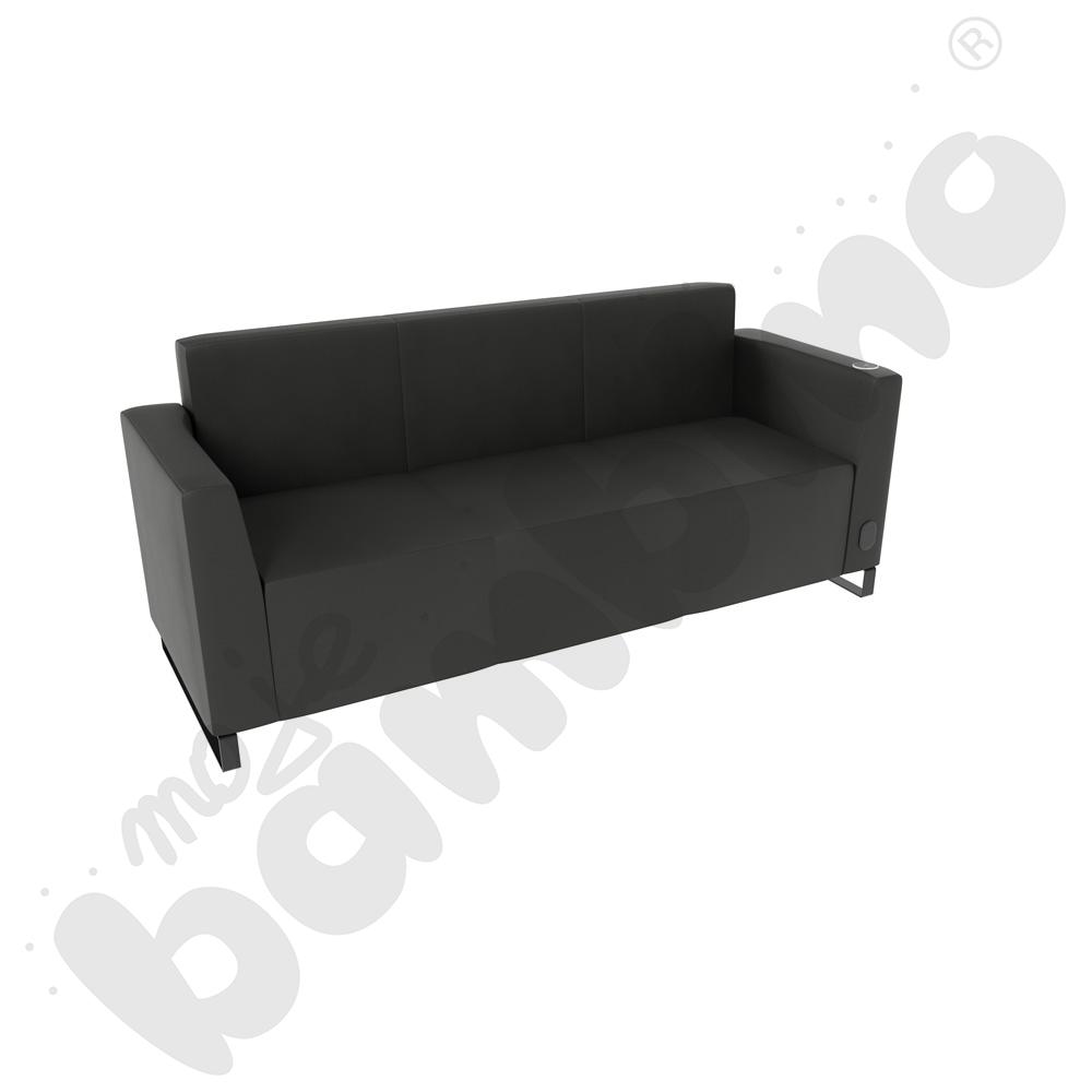 Sofa Universum 3-os. wys. 82 cm, 2 boki niskie, prawy z gniazdkiem elektrycznym i indukcją, tkanina MT01