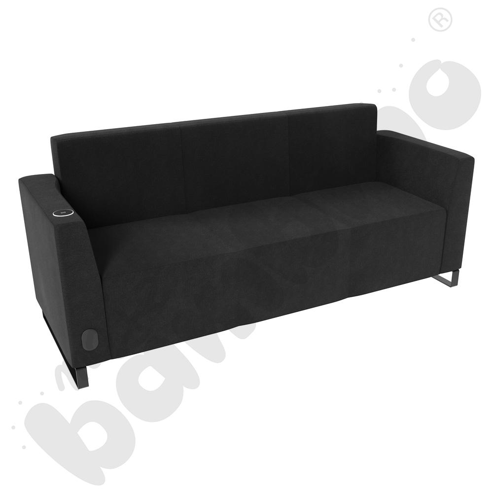 Sofa Universum 3-os. wys. 82 cm, 2 boki niskie, lewy z gniazdkiem elektrycznym i indukcją, tkanina KG38