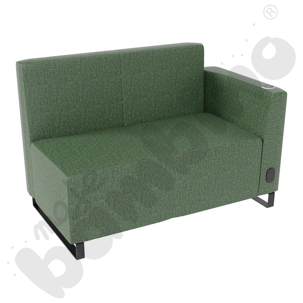 Sofa Universum 2-os. wys. 82 cm, bok niski prawy z gniazdkiem elektrycznym i indukcją, tkanina RO32