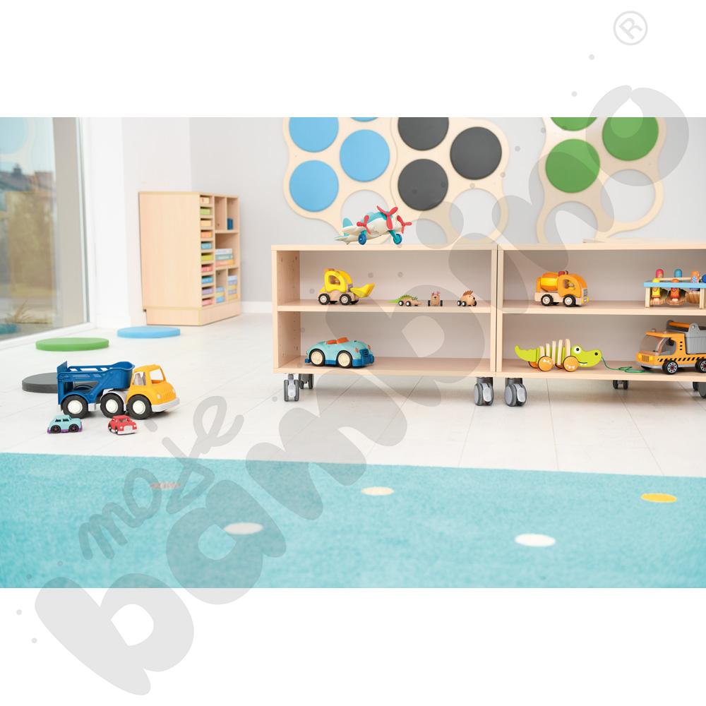 Regał Grande mobilny szeroki - klon jasny 