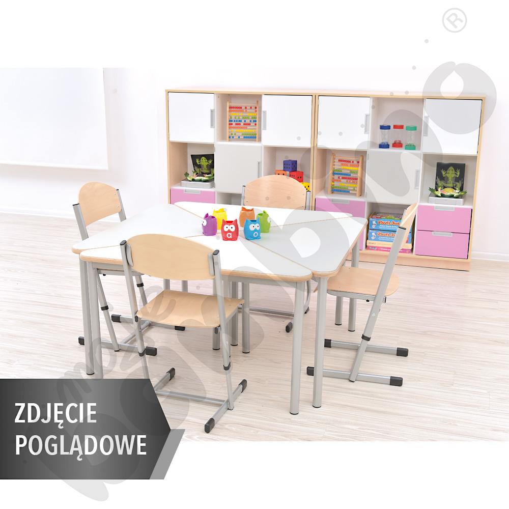 Stół Mila trójkątny 90x90x122, HPL - klon, zaokrąglony, rozm. 5