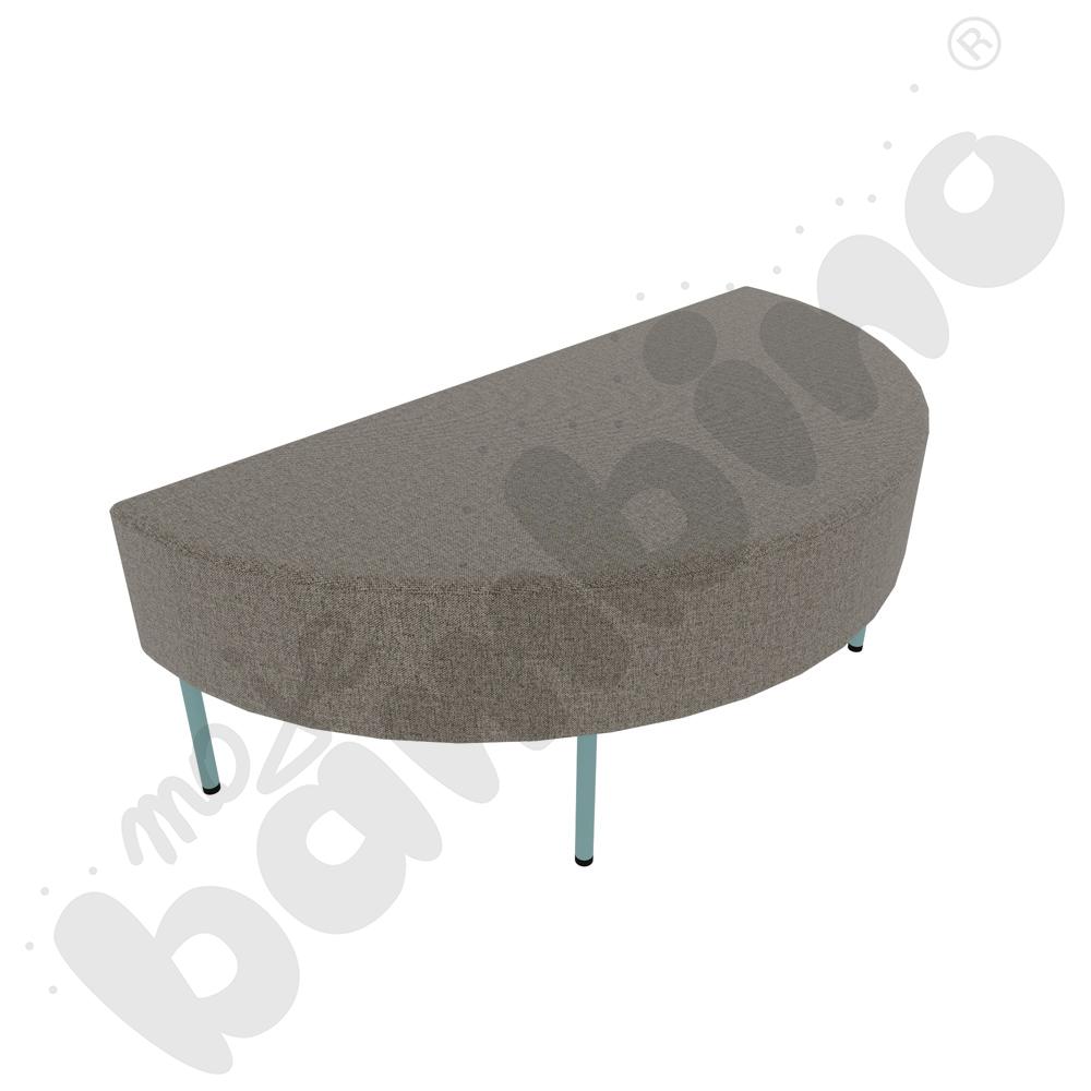 Pufa Versa zaokrąglona 120x60 cm z filcowymi stopkami, stelaż turkusowy, tkanina RO37