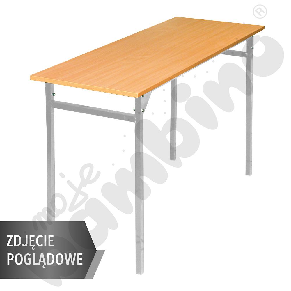 Stół B 130x50 rozm. 6, 2os., stelaż zielony, stopka plastikowa, blat klon, obrzeże ABS, narożniki proste