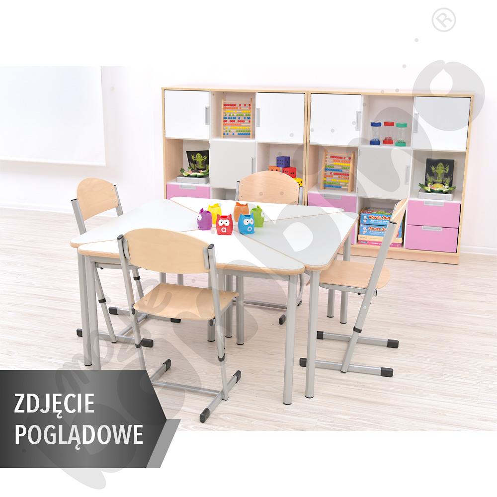 Stół Mila trójkątny 90x90x122, HPL - jasnozielony, zaokrąglony, rozm. 3