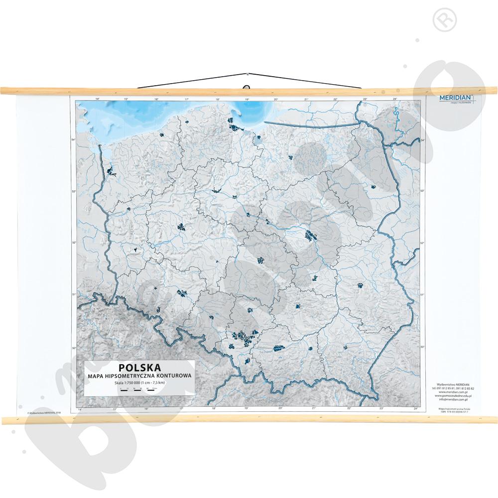 Polska - dwustronna mapa fizyczna z elementami ekologii/hipsometryczna, 140 x 100 cm