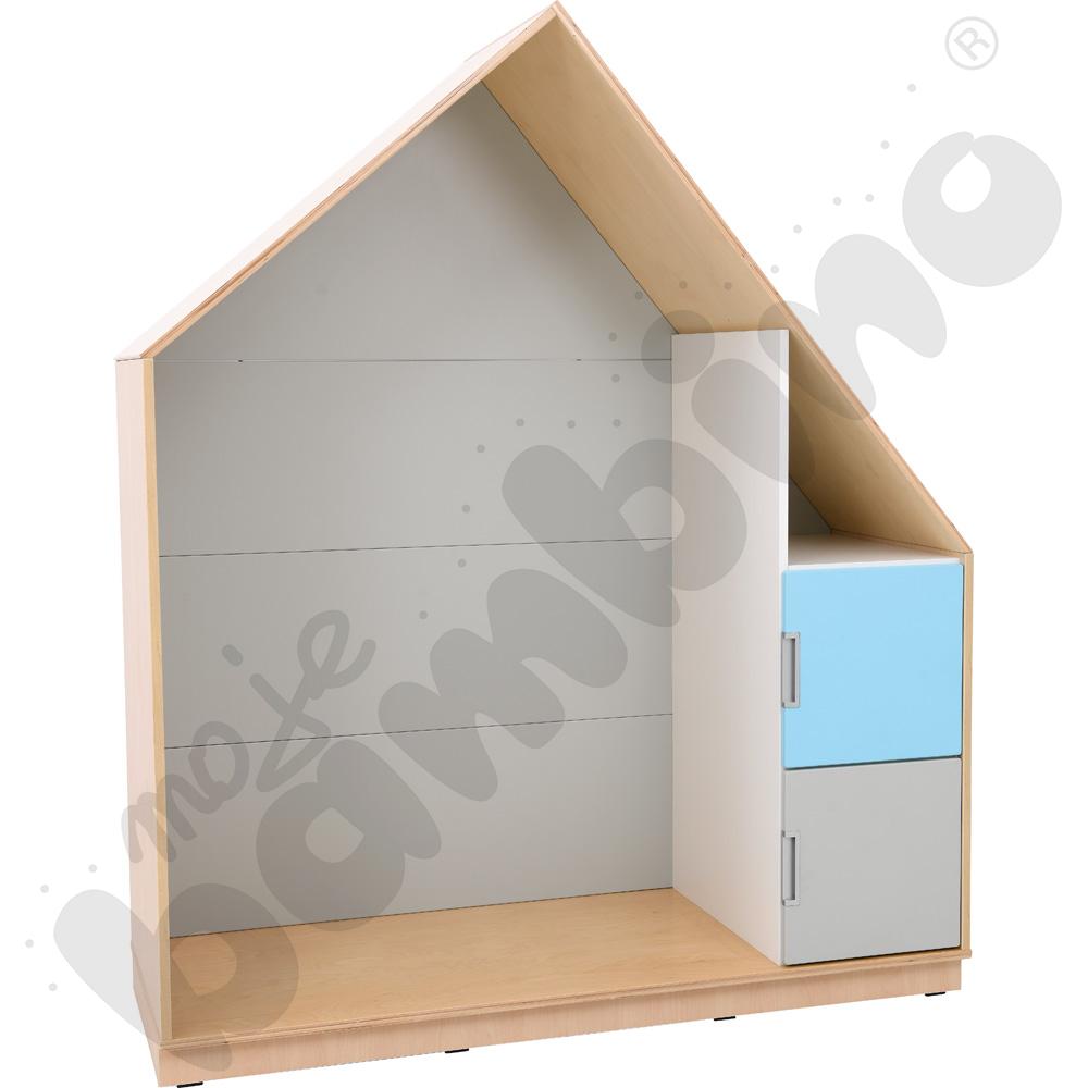 Quadro - szafka-domek z 2 półkami, skrzynia klonowa,szara