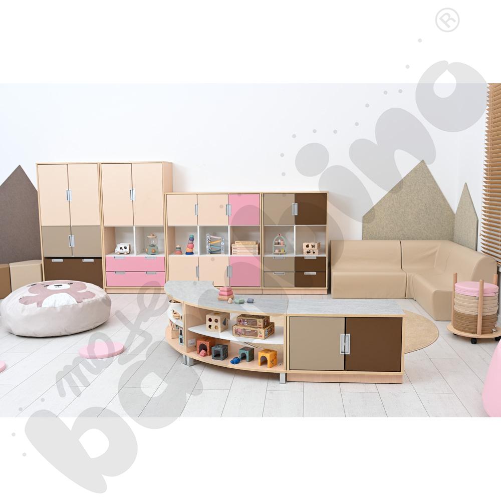 Quadro - regał L z 2 przegrodami i 2 półkami, klon jasny Quadro - regał L z 2 przegrodami i 2 półkami, klon jasny